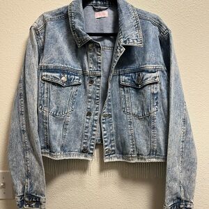 Vintage Denim Jacket with Fringe